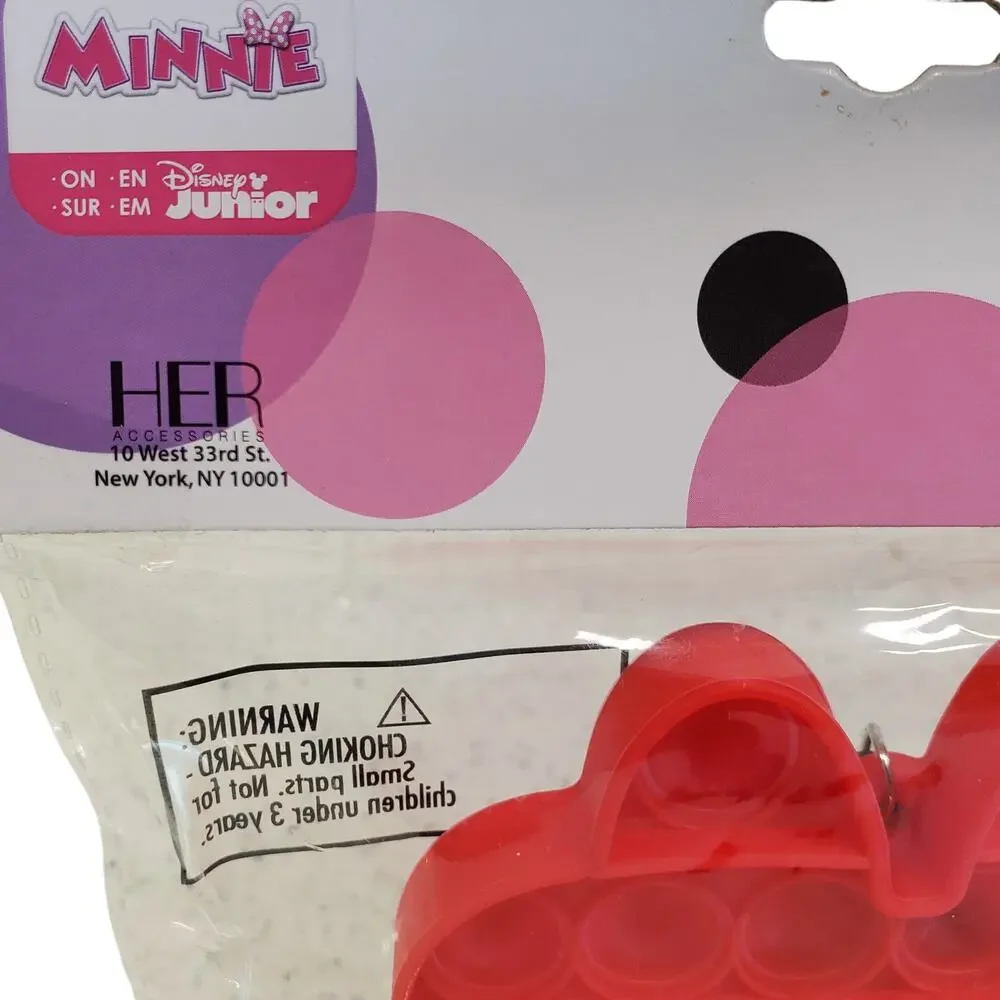 Disney Minnie Mouse Popper Fidget Keychain Sensory Toys Backpack Charm